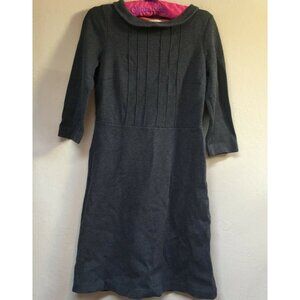 Boden WH535 Women's Size 8L Boat Neck Alexa Dress 3/4 Sleeve Gray Stretch Lined